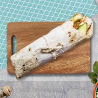 Cheer Me Chiptole Cluck Wrap · Chipotle chicken, Munster cheese, avocado, lettuce, fresh jalapeno, mayo.