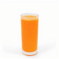 Healthy Recipe Juice · Juiced apples, orange, and carrots.