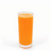 Fresh Carrot Juice · Fresh cocktail of carrots, oranges and ginger. No sweetener added, just naturally smooth.