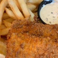 Special - Fish And Chips · Hand battered fish served with house fries tartar sauce and lemon.