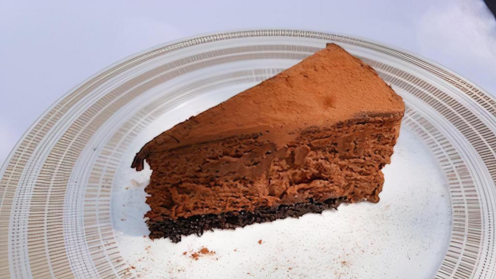 Chocolate Mousse Cake · Creamy dark chocolate.