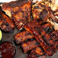 1/2 Chicken + 4Pc Ribs  · 1/2 Chicken & 4 Pieces of BBQ St. Louis Ribs. Served with pita bread and house-made sauce.