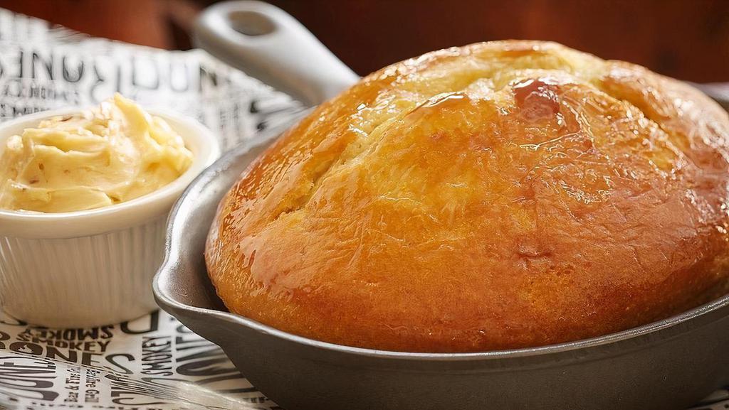 Skillet Cornbread · Served with honey pecan butter.