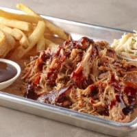 Hand Pulled Pork Platter · House-smoked for 9 hours, hand-pulled, seasoned with salt and pepper. Served with 2 regular ...