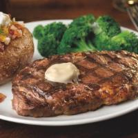 14-Oz Fire-Grilled Ribeye · 14-oz Ribeye,  fire grilled to perfection and served with your choice of sauce. Served with ...