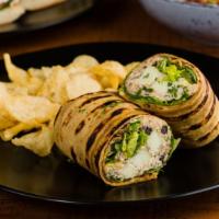 Apple Tuna Wrap · Albacore tuna salad, green apples, currents, dill, rolled in. our homemade thin crusted bread.