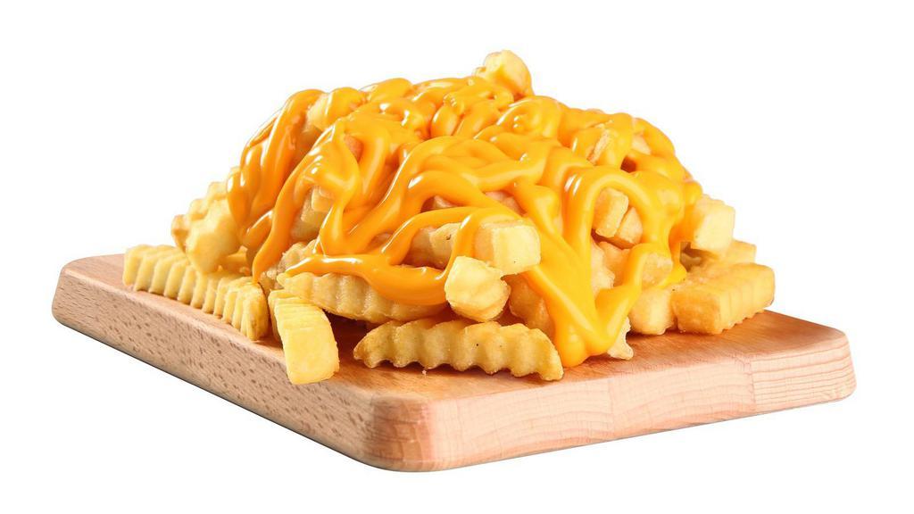 Cheesy Fries · Fresh hand cut potatoes topped with melted cheese.