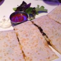 Quesadilla · cheese, rice, beans, tomatillo salsa, crema.
vegetable / chicken /  steak/ shrimp / pork /  ...