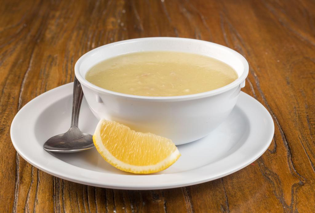 Avgolemono Soup 16Oz · traditional greek egg, lemon chicken soup.
