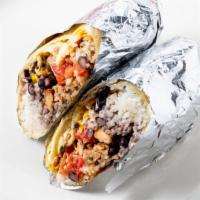 Doble Burrito · Two tortillas in one burrito doble portion of Mexican rice or white rice, choose black or pi...