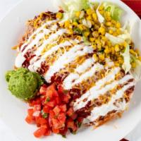 Burrito Enchilado · Choose your Mexican rice or white rice, choose your black or pinto beans with cheese, sour c...