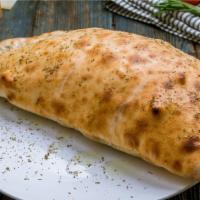 Calzone With Chicken, Garlic, And Spinach · Ricotta and Mozzarella Cheese, topped with Chicken, onions, and spinach, and stuffed and fol...