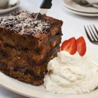 Bread Pudding · Toasted Italian Bread with Golden Raisins, Chocolate Chips, Soaked in a Custard Consisting o...