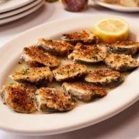 Baked Clams · Fresh Little Neck Clams Baked w/ Our Seasoned Breadcrumbs & Clam Broth - Approximately 10-12...