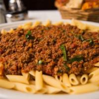 Lunch Bolognese · Half Size of our Family Style Portion - Slowly Simmered Tomato Sauce with Ground Beef & Swee...