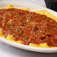 Lunch Ravioli W/ Cheese  · Half Size of our Family Style Portion - Three Cheese Ravioli with Choice of Sauce - Our Slow...