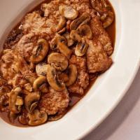Veal Scaloppine Marsala · Veal Scaloppine Sautéed with Fresh Sliced Mushrooms Simmered in a Deep Rich Veal Stock & Mar...