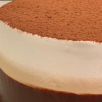 Tiramisu · Coffee soaked vanilla sponge filled with mascarpone cheese filling.