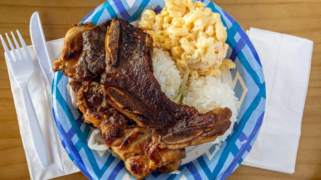 Bbq Mixed Plate · BBQ chicken, BBQ short rib and teriyaki beef.