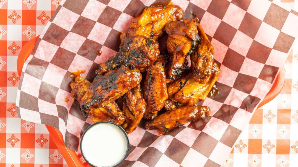 Chicken Wings(20Pc) · Choose your style:. Grilled BBQ, Grilled Jerk Glaze,. Bualo Style (Medium),. or Smothered Sweet n' Sour.. 5 pc...6.95 10 pc...12.99. 20 pc...24.99. chunky blue cheese 75