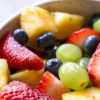 Fruit Salad · Fresh watermelon, strawberries, cantaloupe, grapes, honeydew.
