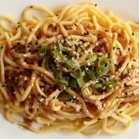 Cold Sesame Noodles With Peanut Sauce 芝麻冷面 (Vegetarian) · Cold egg noodles (lo mein) with a housemade peanut sauce