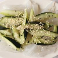 Fresh Cucumbers With Cellophane Noodles 青瓜粉皮 (Vegan) · Vegetarian. Vegan. Lightly pickled cucumbers with sesame seeds and glass noodles