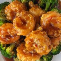 General Tso’S Jumbo Shrimp 左宗蝦球 · Deep-fried jumbo shrimp with housemade sweet and mildly-spicy General Tso's sauce. Served wi...