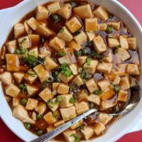 Szechuan-Style Spicy Ma Po Tofu 麻婆豆腐 (Vegan) · Vegetarian. Silken tofu with scallions and a mildly-spicy sauce. Served with white rice