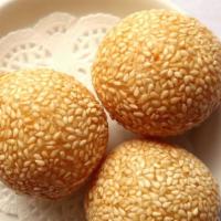 Sesame Balls 香麻煎堆仔 (3Pcs) · Deep fried glutinous rice flour balls filled with lotus paste