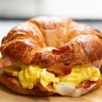 Eggs And Mozzarella Cheese Croissant · Two scramble eggs and mozzarella cheese