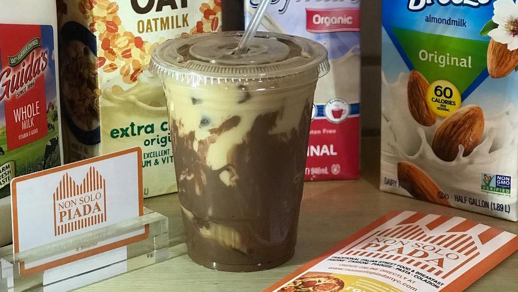 Nutellini (Ice) · Espresso blended with Hezeltnut Nutella, whole milk and finished with whipped cream.