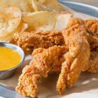 2 Chicken Tenders · Includes Wedge Fries or Kettle Chips or Carrots/Celery & a Juice Box