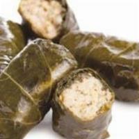 Dolmades Stuffed Grape Leaves · Grape leaves stuffed with rice and herbs.  Vegan.