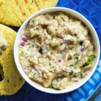 Eggplant Dip · Roasted eggplant with fresh garlic and roasted pepper, olive oil and seasoning.  Order some ...
