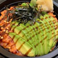Spicy Tuna And Avocado · Spicy Ahi over Sushi Rice topped with Avocado and Unagi Drizzle