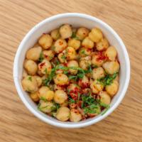 Marinated Chickpeas · Whole chickpeas marinated with lemon olive oil and fresh herbs.