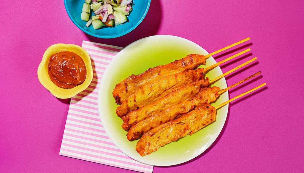 Bang! Chicken Satay · Chicken Skewers X Our Secret Thai House Sauce X Special Side Dipping Sauce.