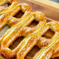 5 Pretzels · Hand-twisted. Fresh-baked. Always delicious.
