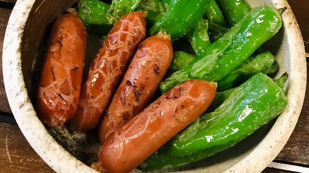 Shishito & Premium Sausage  · Premium Japanese pork sausage, fried shishito peppers