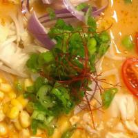 Vege Spicy Tan Tan -Vegan- · Corn, tomato, onion, bean sprout, nappa cabbage, bamboo shoots, sesame paste, scallion, garl...