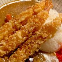 Shrimp Tempura Curry · Ground pork, onion, carrot, garlic, ginger, deep fried shrimp tempura