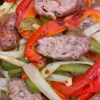 Sausage And Peppers · Homemade Sausage & Pepper, Pasta, Garlic & Oil