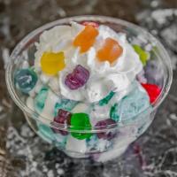 Bears Over The Moon · Cotton Candy Ice Cream with marshmallow sauce whipped cream and gummy bears