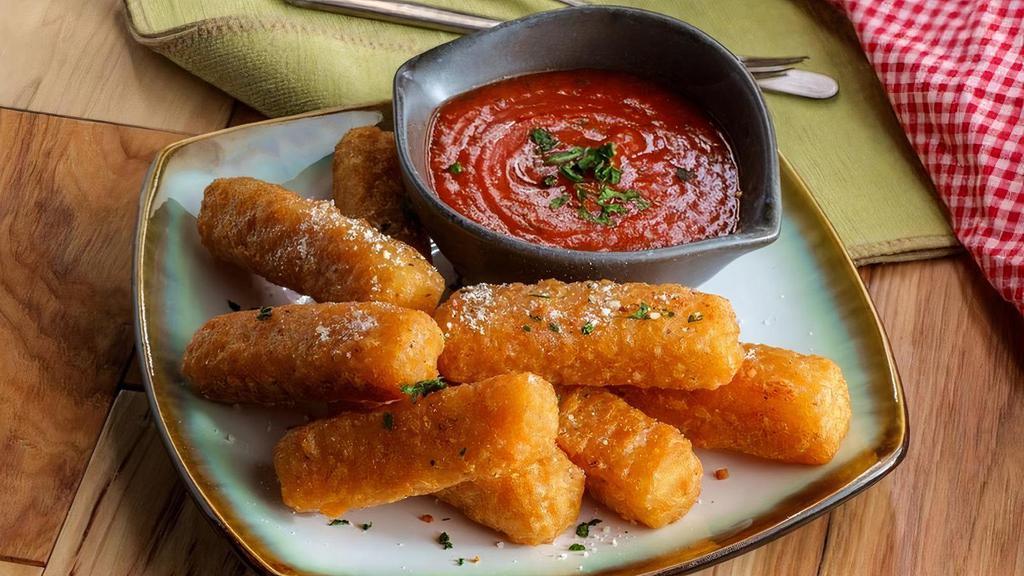 Mozzarella Sticks · 6 piece made with whole milk mozzarella, these creamy cheese sticks are additive-free for lots of buttery flavor and plenty of stretch. Made from 100% real mozzarella string (not block) cheese.