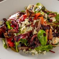 Club Salad · With walnuts, roasted peppers, bleu cheese, dried cranberries and mesclun greens with balsam...