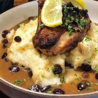 Pan Roasted Chicken · French-cut, Dried Cranberry jus, Mashed Potato