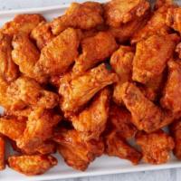 75 Wings · 75 Crispy Jumbo Wings with up to 3 of your Favorite Flavors! 15,000-18,850 cal.