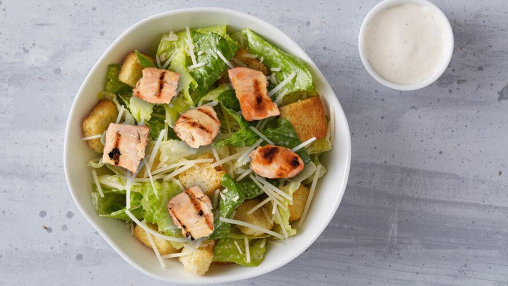 Chicken Caesar Salad (Tray) · Fried or Grilled Chicken with your Favorite Flavor, Romaine Lettuce, Parmesan Shavings, Croutons, Caesar Dressing! 900-1,460 cal.