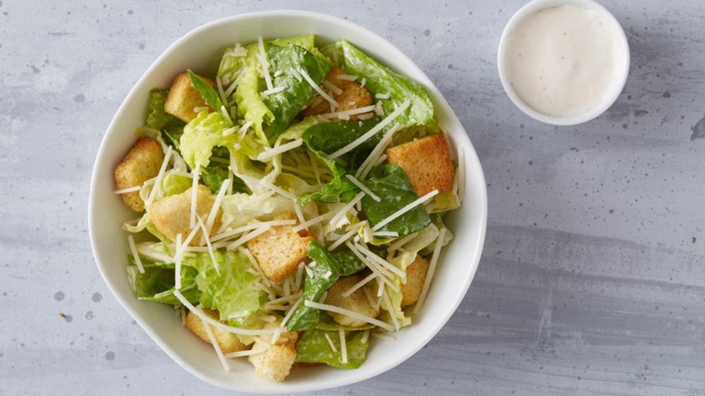 Caesar Salad (Tray) · Romaine Lettuce, Parmesan Shavings, Croutons, Caesar Dressing! 580 cal.